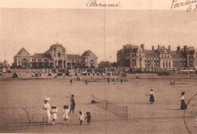 35 PARAME LE CASINO ET LE GRAND HOTEL COURT DE TENNIS SUR LA PLAGE CIRCULEE 1910 - Parame