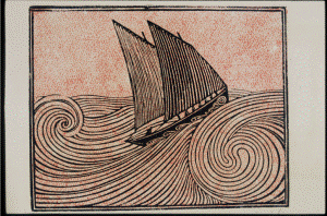 rené quillivic, le voilier, 1920, gravure sur bois
